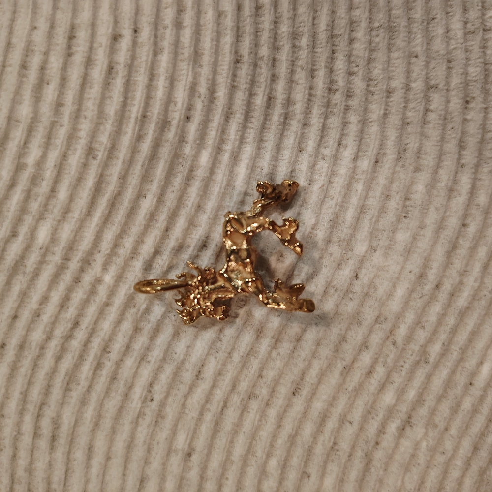Gold Frog Pendant Necklace Intricate Design
